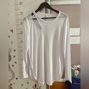 Alo Size L White Ribbed Longsleeve
